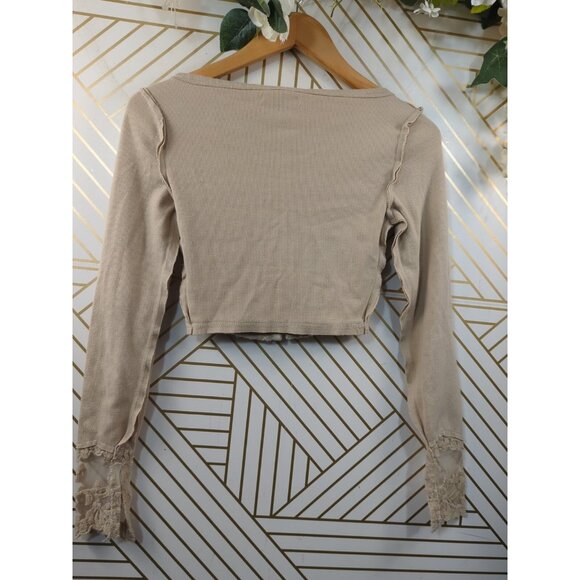 URBAN OUTFITTERS Women's Long Sleeve Corset Hook Closure Embroidery Size S READ - Picture 12 of 12